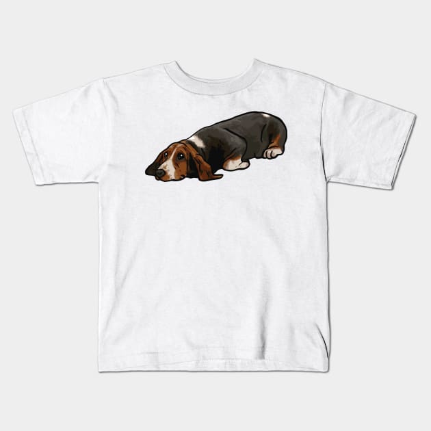 Basset Hound Dog Kids T-Shirt by PetinHeart